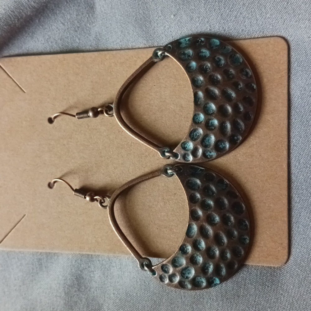 New Bronze and Teal Boho Style Dangle Fashion Earrings